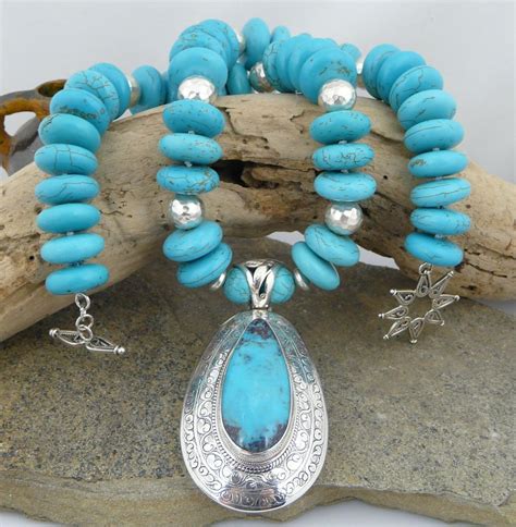 Magnificent Artisan Handmade Turquoise And Sterling Silver Necklace