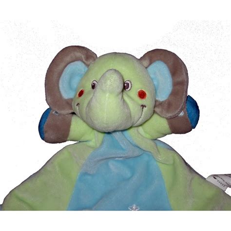 Doudou Plat L Phant Bleu Vert Nicotoy