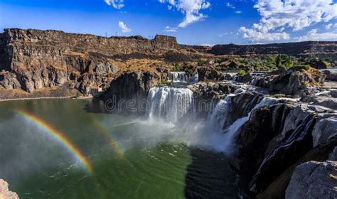 Shoshone Falls Double Rainbow in Twin Falls, Idaho Stock Image - Image of flowing, desert: 172271497