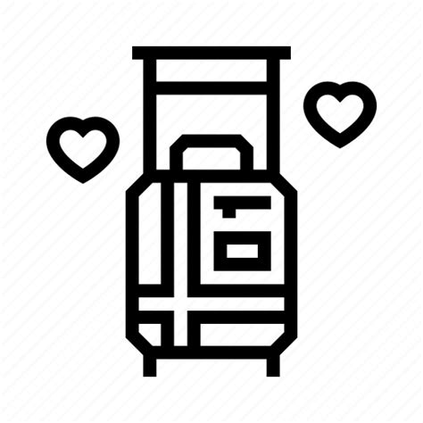 Luggage Love Vacation Happy Hearts Honeymoon Travel Icon