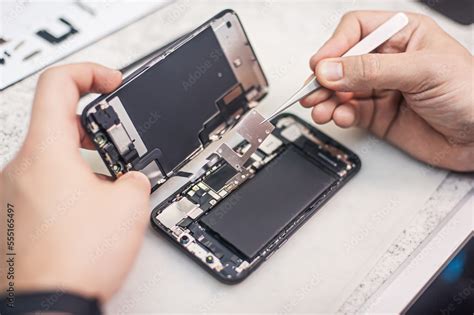 Cell Phone Repair At Service Center Smartphone Disassembling And