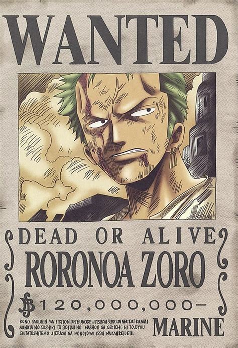 One Piece Zoro Wanted Poster