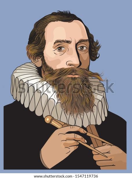 Johannes Kepler Vector Portrait He German Stok Vektör Telifsiz 1547119736 Shutterstock