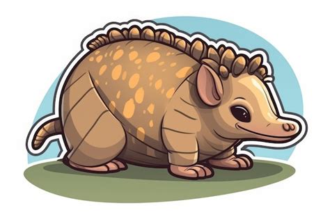 Un Dibujo De Dibujos Animados De Un Armadillo Con Un Fondo Azul Foto