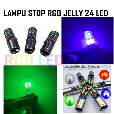 Jual Lampu Stop Rem Belakang Rgb Jelly Warna Mata Led Mode Flash