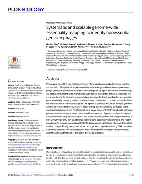 Pdf Systematic And Scalable Genome Wide Essentiality Mapping To