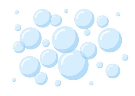 Blue soap bubbles isolated on a white background. Vector illustration ...