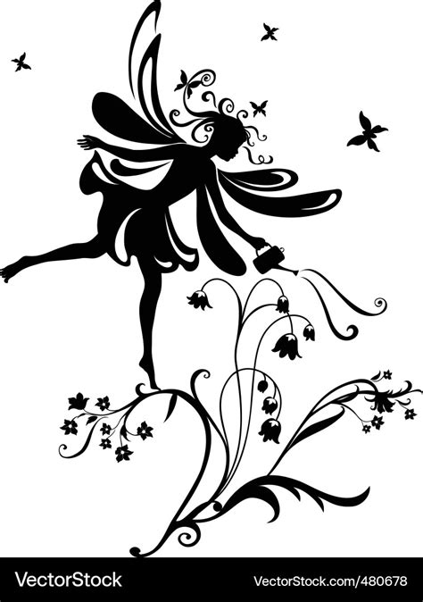 Fairy Silhouette Royalty Free Vector Image Vectorstock