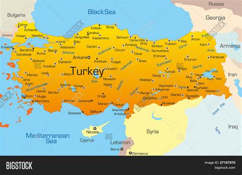 Vector Map Turkey Vector & Photo (Free Trial) | Bigstock