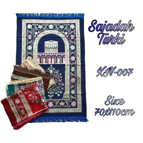 Jual COD Sajadah Turki Bahan Rajut Motif Kabah Bahan Lembut Import