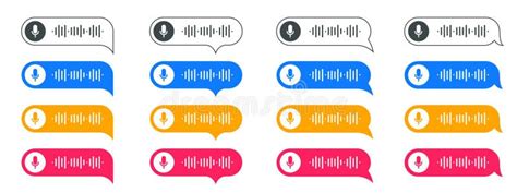 Voice Message Bubbles Audio Chat And Record Play Microphone Buttons