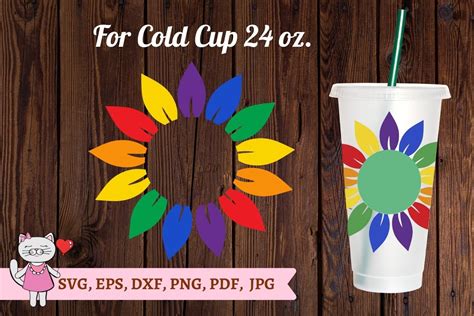 Lgbtq Pride Rainbow Sunflower Logo Wrap Graphic By Magic World Of