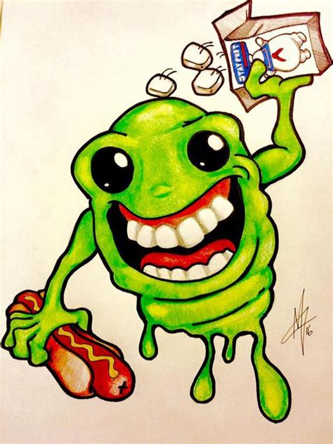 Slimer Ghostbusters Drawing | Free download on ClipArtMag