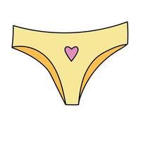 Vector Panties Set Of Four Types Of Women Underwear Pink And Yellow