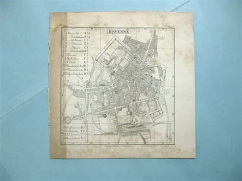 Stampa Antica Mappa Pianta Carta Topografica Della Citta Di Ravenna