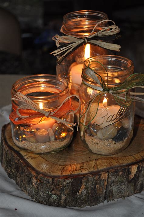 Pin On My Rustic Country Fall Wedding Mason Jar Centerpieces Rustic