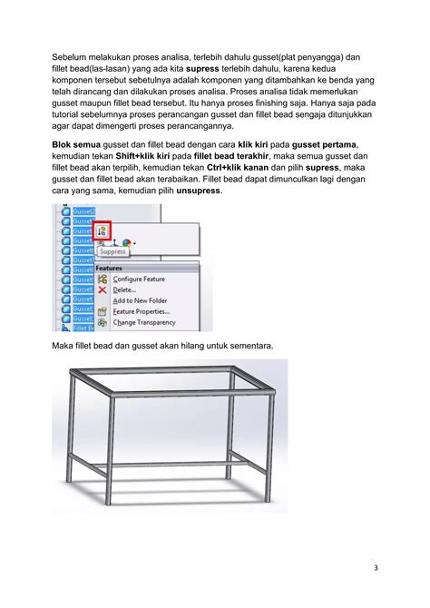 Tutorial Solidworks Stress Analysis Pada Rangka Meja PDF