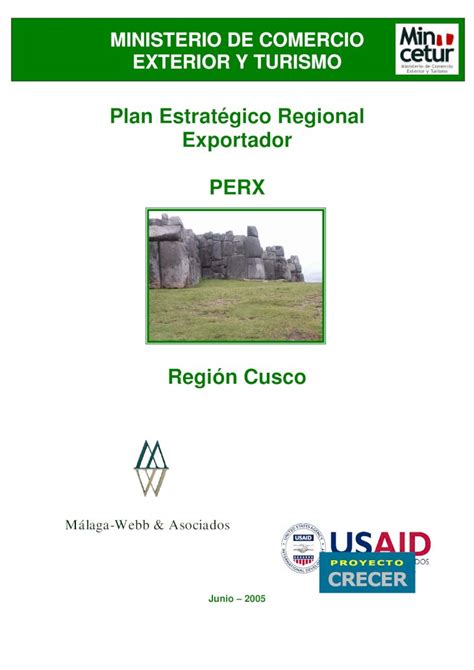 Pdf Plan Estrat Gico Regional Exportador Perx Regi N Cusco Dokumen Tips