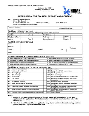 Fillable Online Hume Vic Gov Application For Council Report And Consent