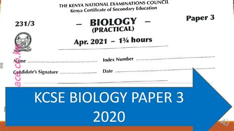 Kcse Biology Paper Practical Marking Scheme Youtube