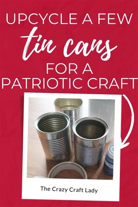 Red White And Blue Patriotic Painted Tin Cans In Painted Tin