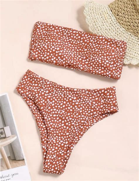 Dalmatian Bandeau High Waisted Bikini Swimsuit Women S Fashion