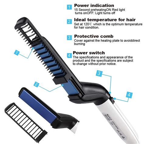 Tekdeals Hair Straightener For Men Multi Functional Curling Electric Brush Beard Comb Aven Mart