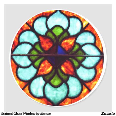 Stained Glass Window Classic Round Sticker In 2022 Stained Glass Diy Stained