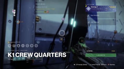 Destiny Season Lost Sector K Crew Quarters Legend Youtube