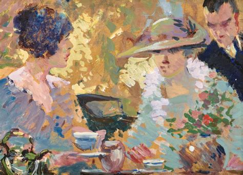 Lot Edward Alfred Cucuel American The Tea Party Oil