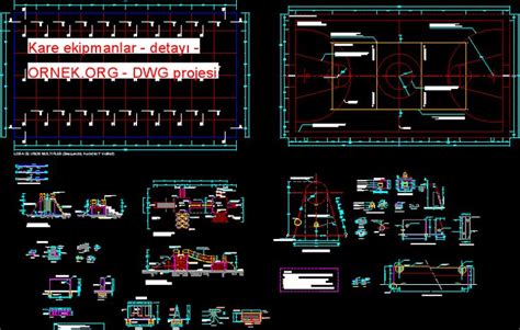 Kare ekipmanlar detayı dwg projesi Autocad Kare Mimari