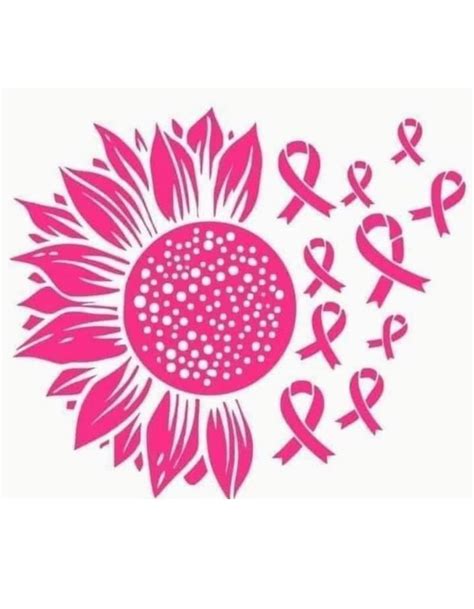 Pink Sunflower Ribbon Svg Png Breast Cancer Awareness Svg Png Etsy