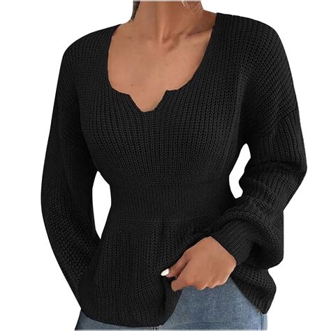 Olyvenn Womens Waist Knit Sweater Tops Casual Plus Size Loose Women