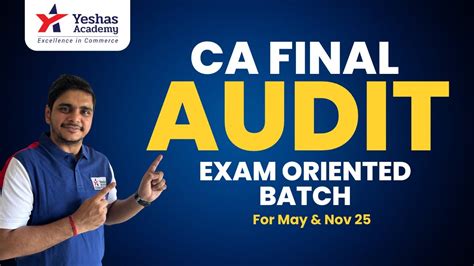 CA Final Audit Batch Announcement For May November 25 Exams CA