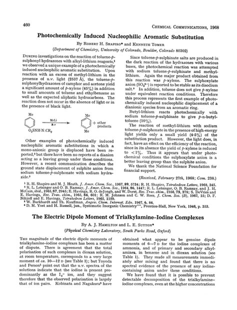 Photochemically Induced Nucleophilic Aromatic Substitution Chemical