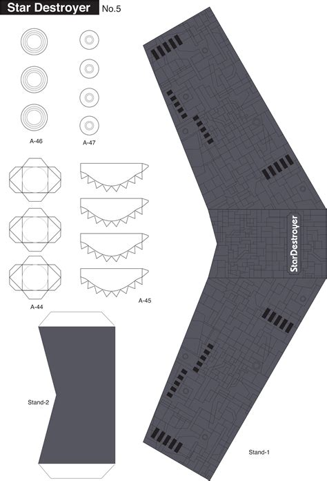 Star Destroyer (Sheet 5/5) (SF Paper Craft) | Aviões de papel, Star ...