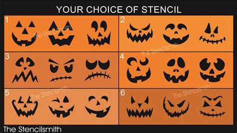 9036 Jack-o-lantern face stencils