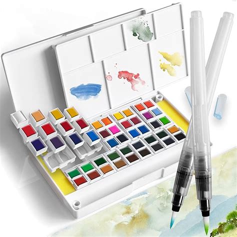 PENCILMARCH Aquarellfarben Set 48 Wasserfarben Set Tragbares