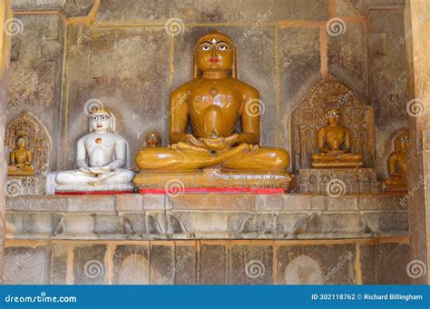 Buddha Statues Jain Temple Complex At Jaisalmer Fort Rajasthan India