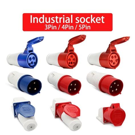 Set Industrial Plug Socket P P P Ip Waterproof Electrical