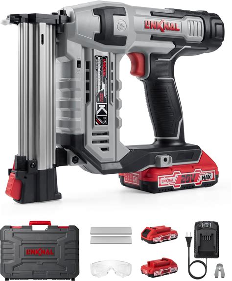 Electric Nail Gun Linknal Cordless Brad Nailer Battery Powered 18 Gauge 2×20v Max Li Ion