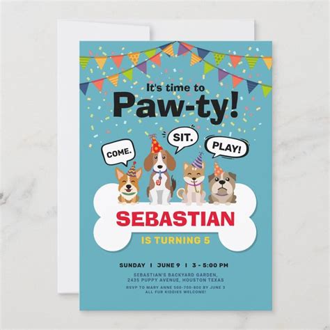 puppy dog birthday party invitations | Zazzle | Dog birthday party ...