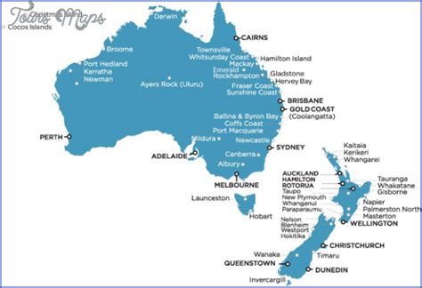 Australia And New Zealand Map - ToursMaps.com