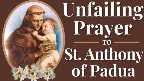 St Anthony Prayer The Unfailing Prayer To St Anthony Of Padua The