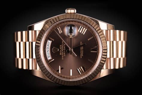 Rolex Day Date 40 Rose Gold Chocolate Roman Dial Ref 228235 Luxury