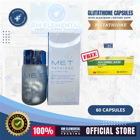 Glutathione Capsules With Algatrium Met Tathione 500mg With Free