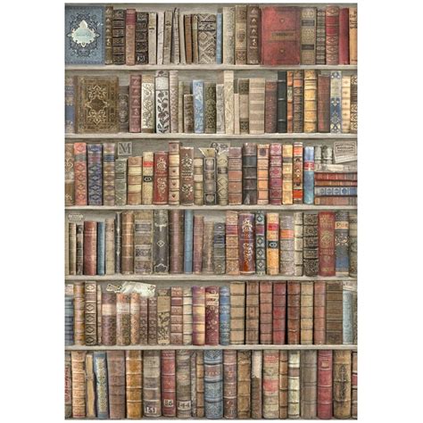 Vintage Library Bookcase Rice Paper Sheet A4 Stamperia 5993110027393