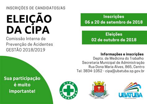 Candidatos à CIPA da Prefeitura de Ubatuba podem se inscrever até 20 de