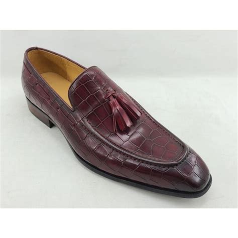 Carrucci Mens Dress Shoe Gator Print Tassel Loafer Ks503 66