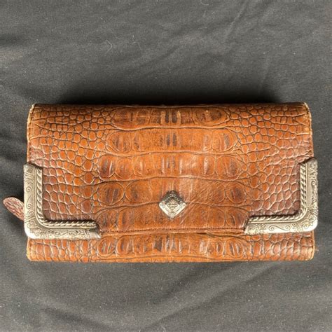 Brighton Bags Brighton Croc Embossed Leather Trifold Wallet Poshmark